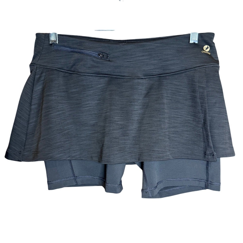 Oiselle Womens Running Skirt Shorts Black Heathered Athletic Skort S‎